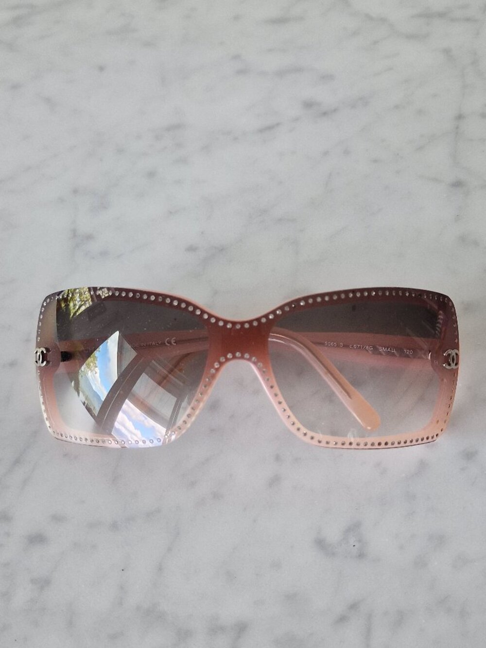 Pink Oversize Swarovski Crystal Frame Black Tint Sunglasses